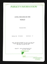 Load image into Gallery viewer, Until the End of the World, 1991 Press Kit
