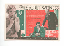 Load image into Gallery viewer, Secret Witness, 1931
